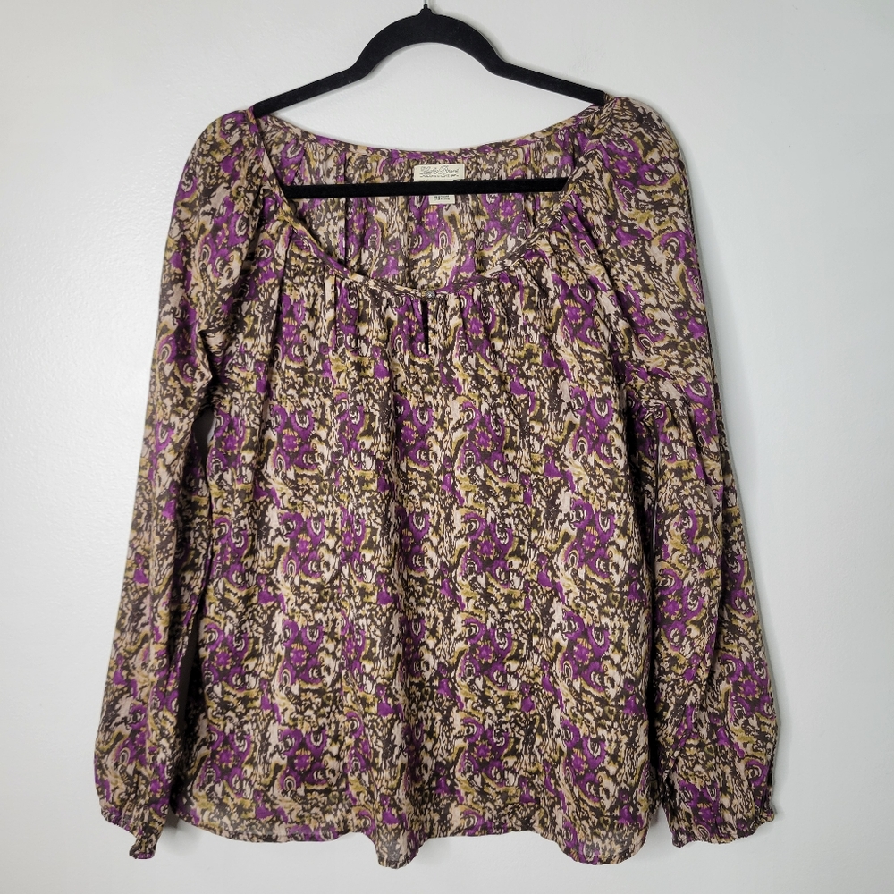 Lucky Brans Peasant Boho Cotton Blouse